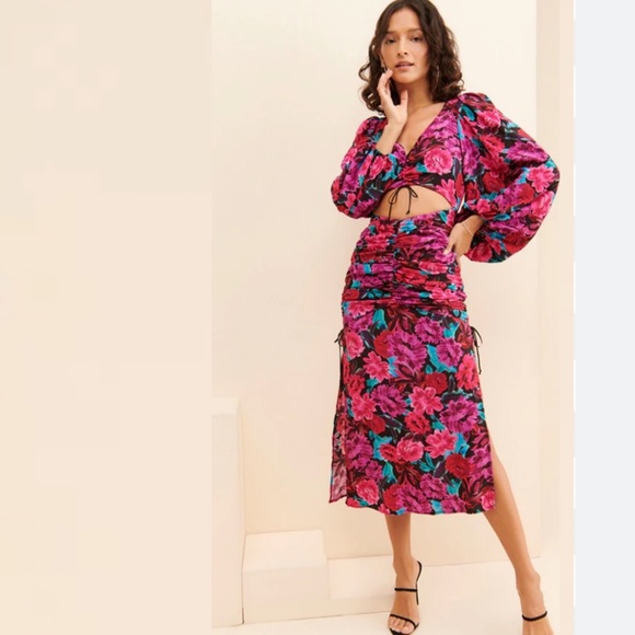 Free People For Love & Lemons Scarlett Midi Dress